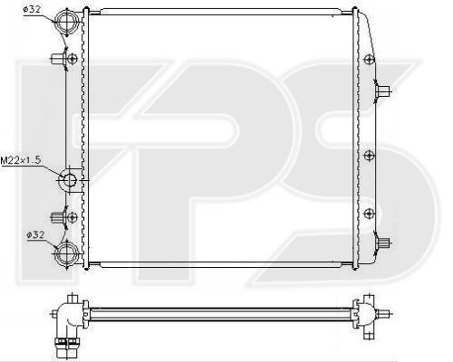 FPS FP 74 A440-X Radiator, engine cooling FP74A440X