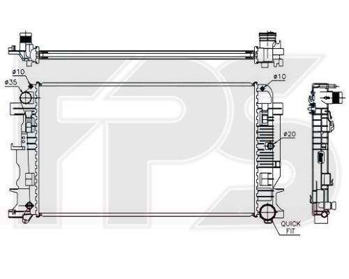 FPS FP 46 A60-X Radiator, engine cooling FP46A60X