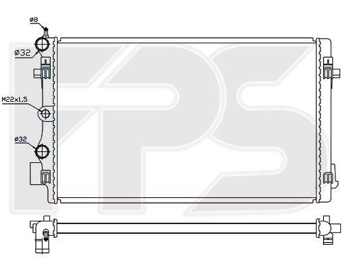 FPS FP 74 A382 Radiator, engine cooling FP74A382