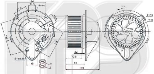 FPS FP 12 W0200 Fan assy - heater motor FP12W0200