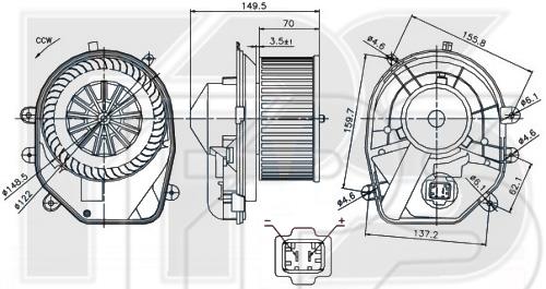 FPS FP 74 W0206 Fan assy - heater motor FP74W0206