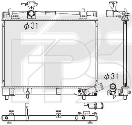 FPS FP 70 A327-X Radiator, engine cooling FP70A327X