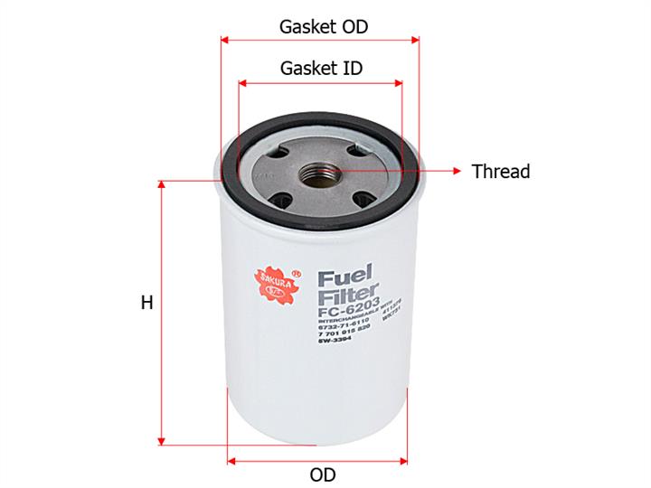 Sakura FC-6203 Fuel filter FC6203