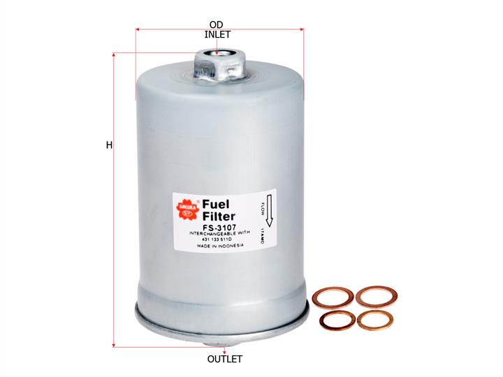 Sakura FS-3107 Fuel filter FS3107