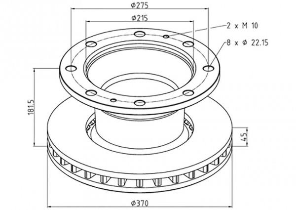 PE Automotive 026.660-10A Front brake disc ventilated 02666010A