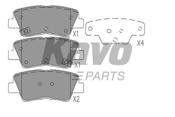 Rear disc brake pads, set Kavo parts KBP-3045