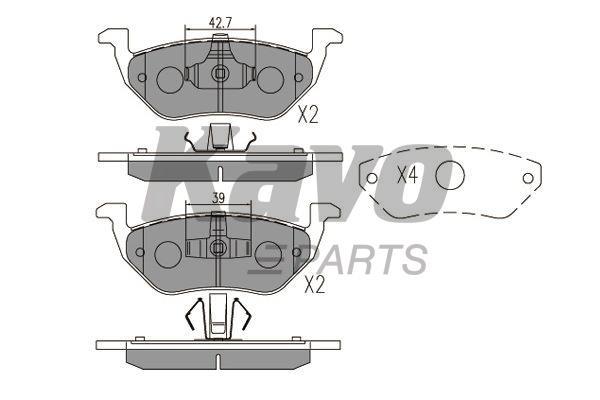 Brake pad Mazda Tribute: KBP4568 Kavo parts Front disc brake pads, set