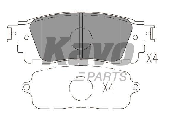 Rear disc brake pads, set Kavo parts KBP-9149