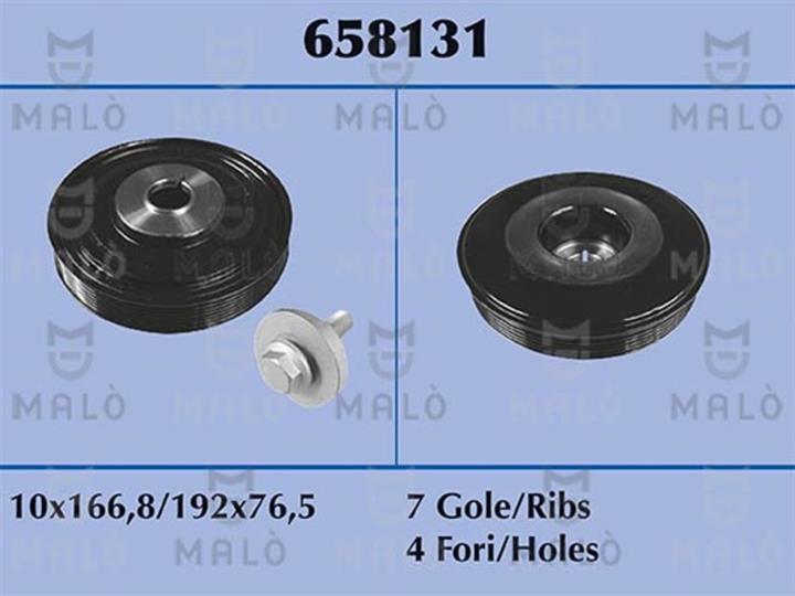 Malo 658131 Pulley crankshaft 658131