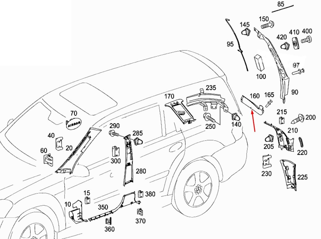 Mercedes A 164 693 12 33 9051 Coating A16469312339051