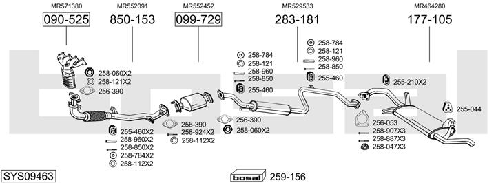 Bosal SYS09463 Exhaust system SYS09463