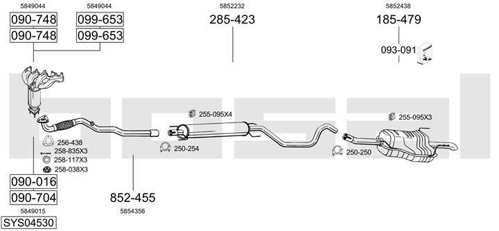 Bosal SYS04530 Exhaust system SYS04530