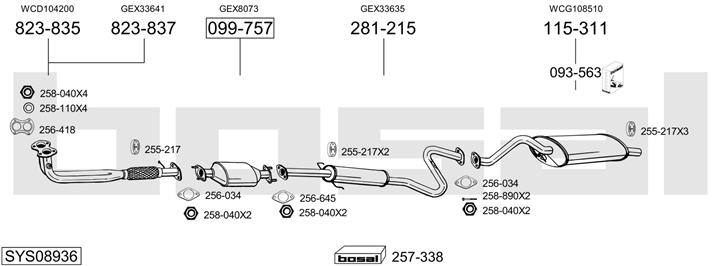 Bosal SYS08936 Exhaust system SYS08936