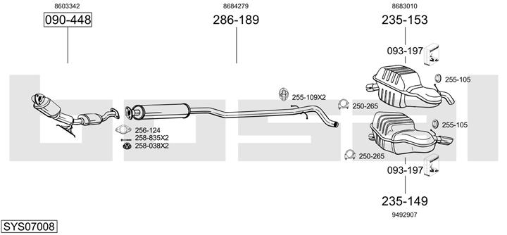 Bosal SYS07008 Exhaust system SYS07008