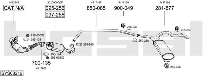 Bosal SYS08216 Exhaust system SYS08216