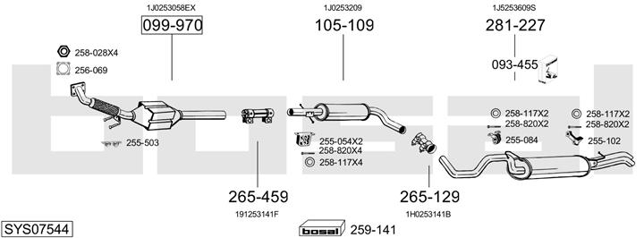 Bosal SYS07544 Exhaust system SYS07544