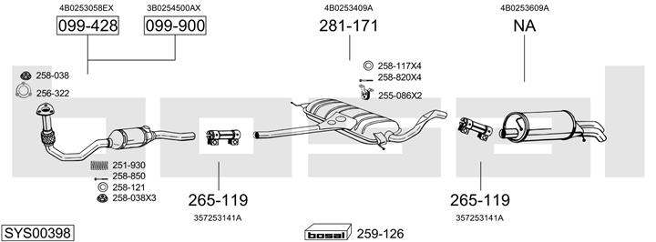 Bosal SYS00398 Exhaust system SYS00398