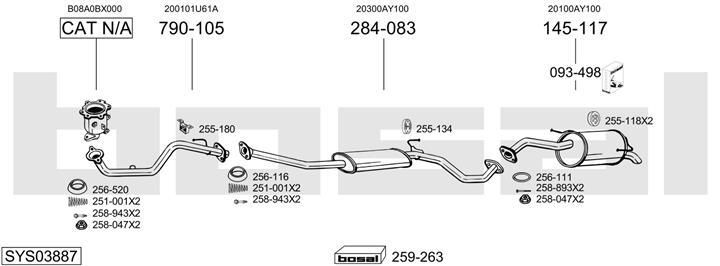 Bosal SYS03887 Exhaust system SYS03887