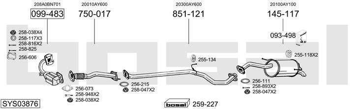Bosal SYS03876 Exhaust system SYS03876