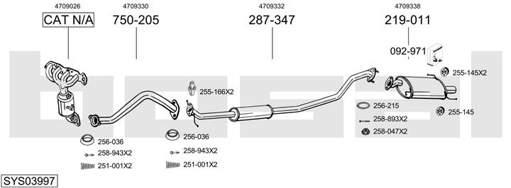 Bosal SYS03997 Exhaust system SYS03997