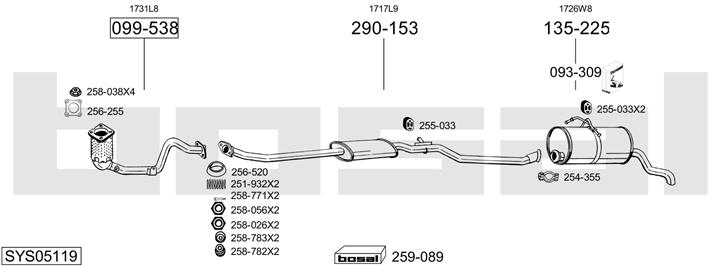 Bosal SYS05119 Exhaust system SYS05119