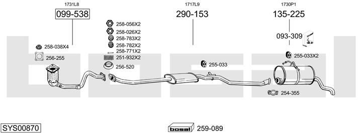 Bosal SYS00870 Exhaust system SYS00870