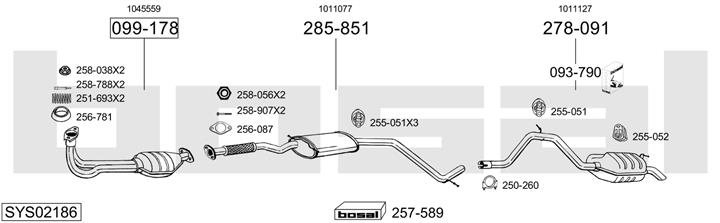 Bosal SYS02186 Exhaust system SYS02186