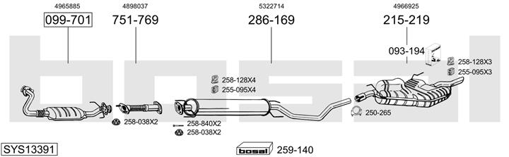 Bosal SYS13391 Exhaust system SYS13391