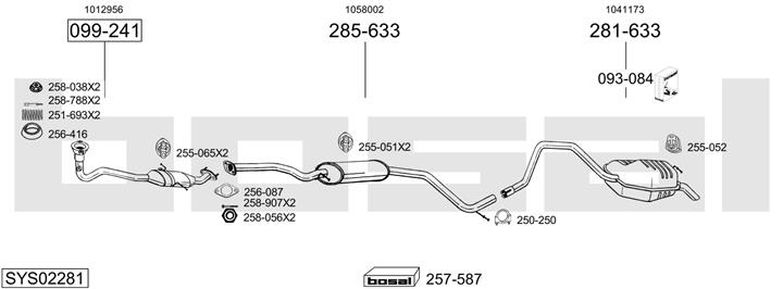 Bosal SYS02281 Exhaust system SYS02281