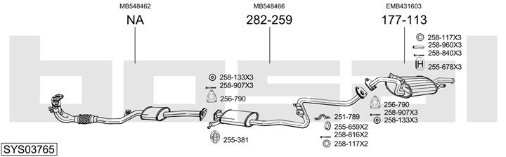 Bosal SYS03765 Exhaust system SYS03765
