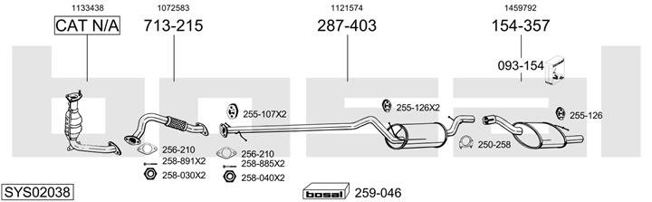 Bosal SYS02038 Exhaust system SYS02038