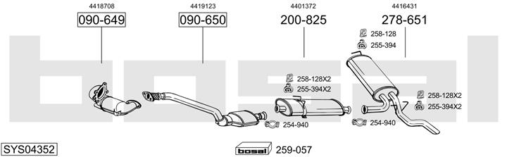Bosal SYS04352 Exhaust system SYS04352
