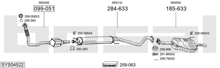 Bosal SYS04522 Exhaust system SYS04522