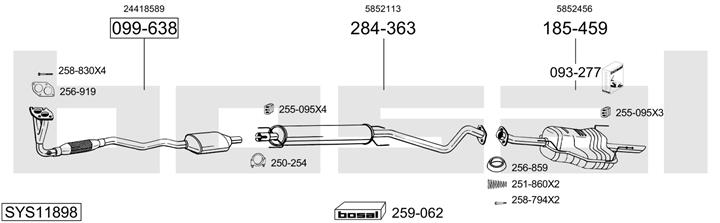 Bosal SYS11898 Exhaust system SYS11898