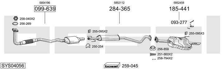 Bosal SYS04056 Exhaust system SYS04056