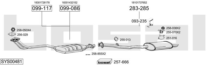 Bosal SYS00481 Exhaust system SYS00481