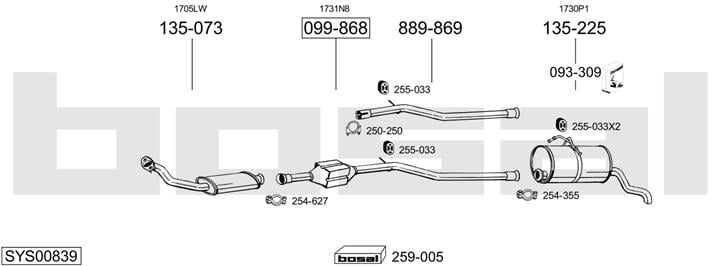 Bosal SYS00839 Exhaust system SYS00839