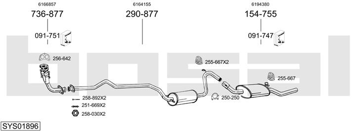 Bosal SYS01896 Exhaust system SYS01896