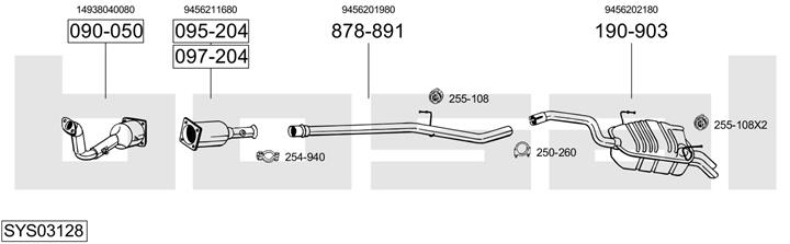 Bosal SYS03128 Exhaust system SYS03128