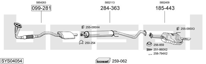 Bosal SYS04054 Exhaust system SYS04054