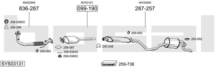 Bosal SYS03131 Exhaust system SYS03131