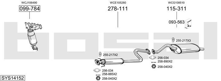 Bosal SYS14152 Exhaust system SYS14152
