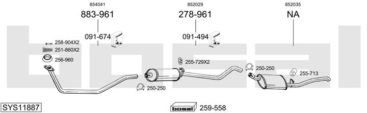 Bosal SYS11887 Exhaust system SYS11887