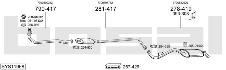 Bosal SYS11968 Exhaust system SYS11968