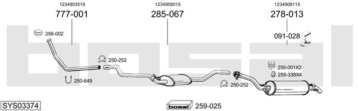 Bosal SYS03374 Exhaust system SYS03374