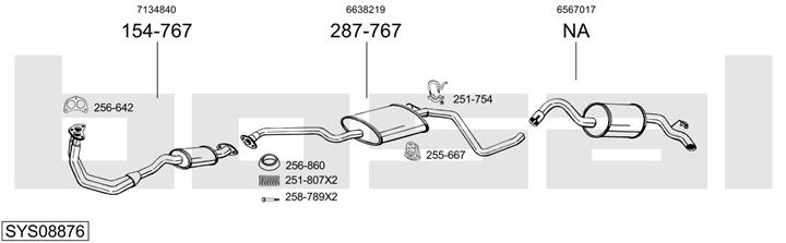 Bosal SYS08876 Exhaust system SYS08876