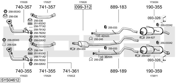 Bosal SYS04612 Exhaust system SYS04612