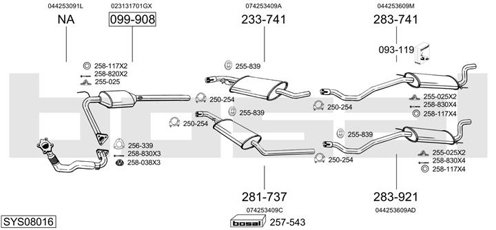 Bosal SYS08016 Exhaust system SYS08016