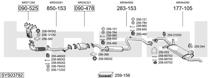 Bosal SYS03792 Exhaust system SYS03792