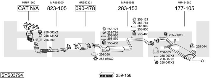 Bosal SYS03794 Exhaust system SYS03794
